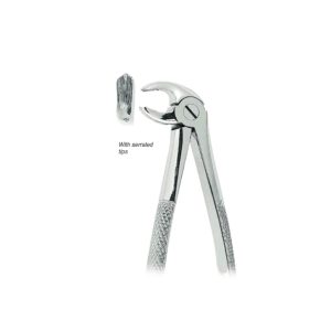 Extracting Forceps Fig. 22 – Serrated Tips for Lower Molars – Precision Dental Extraction Instrument]