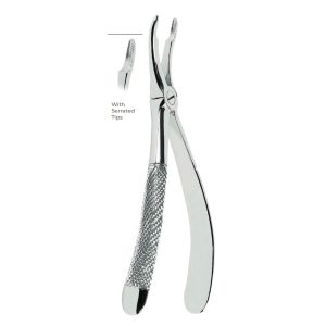 Extracting Forceps Fig. 48 – Serrated Tips for Upper Roots – Precision Dental Extraction Instrument