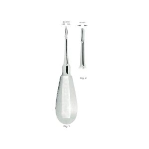 Root Elevator Fig. 2 – 4mm Stainless Steel Dental Extraction Tool with Durable and Ergonomic Handle Design