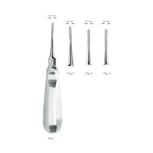 Helicoidal Root Elevators Fig. 1 – 2.5 mm Stainless Steel Dental Extraction Instrument for Precise Oral Surgery Use