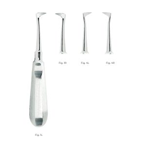 Seldin Root Elevator Fig. 4L – Stainless Steel Dental Extraction Tool with Ergonomic Handle for Precision
