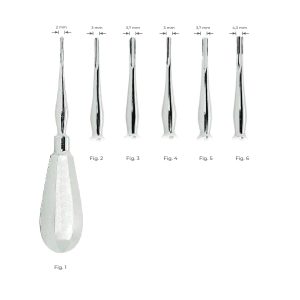 Bein Root Elevator Fig. 6 – 4.3mm Stainless Steel Dental Extraction Instrument with Ergonomic Handle Desig