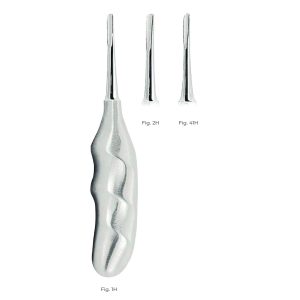 Heidbrink Root Elevators with Anatomically Shaped Handle in stainless steel Fig. 41H