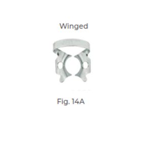 Dental Clamp Fig 14A – Winged Clamp for Upper/Lower Molars with Reduced or Broken Crowns, Ideal for Rubber Dam Isolation