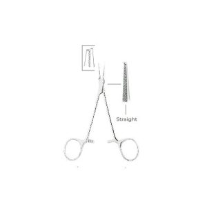 Halstead-Mosquito Straight Elastic Forceps Fig. 1 – 12cm Surgical hemostat Clamp made with stainless steel for dental, surgical, or orthodontic applications