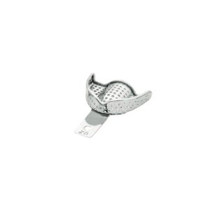 Professional High Grip Perforated S.S. Impression Tray Extra Small Sized (XS), U2 – 64×51 mm for small upper arch molding