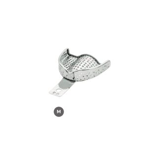 Professional High Grip Solid S.S. Impression Dental Trays for Upper Arch Medium Sized (M), U4, 69x57mm for secure dental mold capture