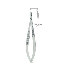 Castroviejo Needle Holder 14cm with Curved Jaws – Precision Surgical Instrument for Delicate Suturing & Needle Control