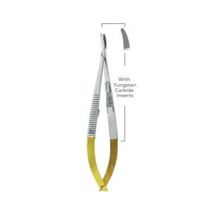Castroviejo TC Needle Holder 14cm with Tungsten Carbide Inserts – Precision Micro Surgical Tool for Delicate Suturing
