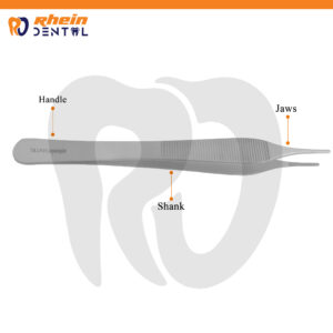 High-quality 15 cm Adson Forceps with 1x2 toothed tip for secure tissue grasping during dental and surgical procedures. Stainless steel, reusable, and autoclavable, suitable for clinics in Pakistan.