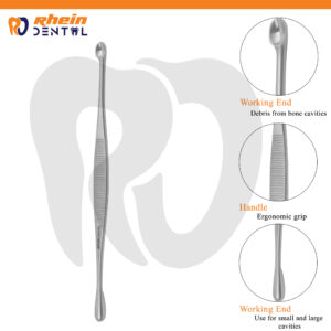 Volkmann Bone Curette D/E 17 cm – Maxillofacial Surgical Tool